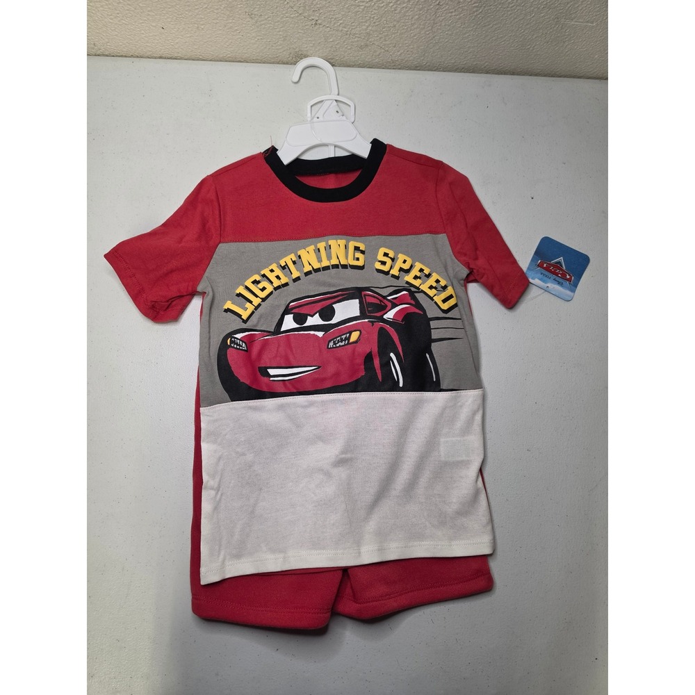 Disney Pixar Cars Lightning McQueen Red Shorts Set Boys Size 5 NWT